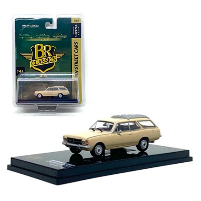 Miniatura carro Chevrolet Caravan luxo 1975 bege - 1/64