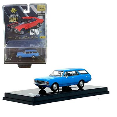 Miniatura carro Chevrolet Caravan azul 1976 - 1/64