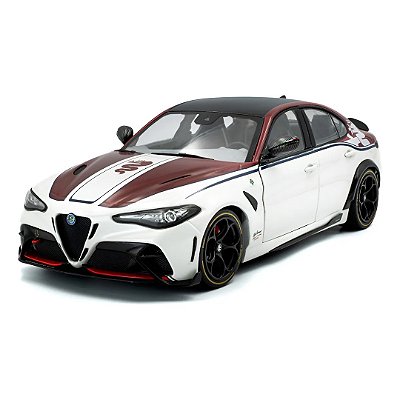 Miniatura 1/18 Alfa Romeo Giulia Gta M - branco e vermelho