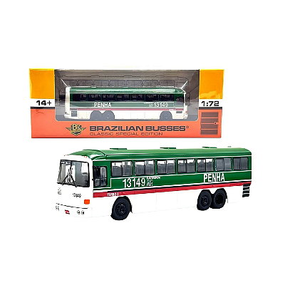 Miniatura Ônibus Tribus II Penha Series 6 1:72 BR Classics Verde-Escuro