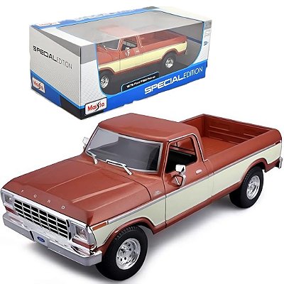Miniatura Caminhonete Pick up Ford F150 1979 1/18 - Marrom