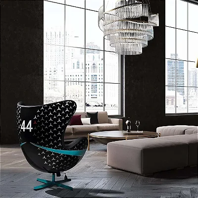 Cadeira/Poltrona Egg F1 - Mercedes Hamilton -Preta