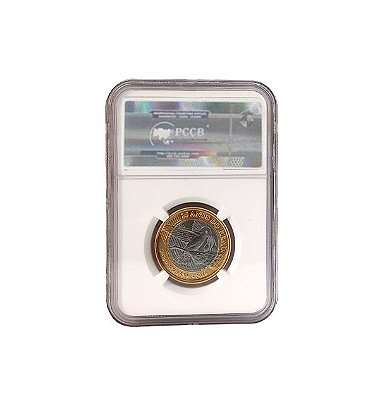 Moeda Beija Flor - 1 Real 2019 - Rara já com case - COIN SLAB