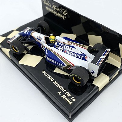 Miniatura F1 Minichamps 1/43 Williams Renault FW16 Ayrton Senna 1994- seminovo