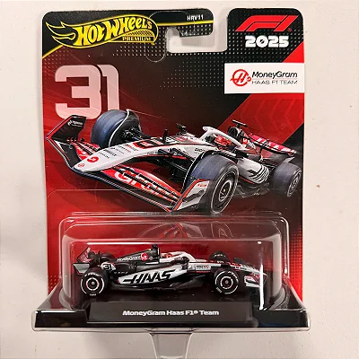 Miniatura Hot Wheels Premium F1 2025 - #31 HAAS - Edição Especial - lançamento