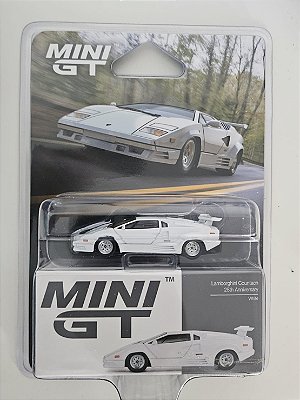 Lamborghini Countach 25th anniversary 1/64 MINI GT - White-Branca