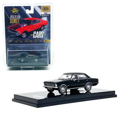 Miniatura carro Chevrolet Opala Gran luxo preto 1974 - 1/64