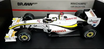 Miniatura F1 Brawn Bgp001 Jenson Button GP BRASIL 1/18 Minichamps - SEMINOVA