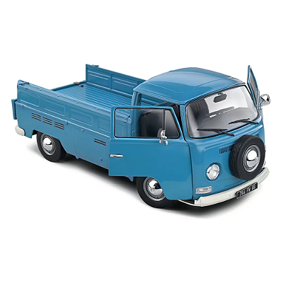 Miniatura Volkswagen Kombi T2 Pick-Up 1968 1:18 Solido Azul