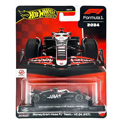 Miniatura HotWheels MoneyGram Haas F1 Team (#27) 2024 1/64
