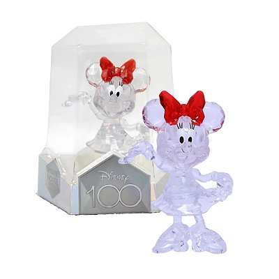 Figura Disney 100 Anos Boneco Minnie Mouse Crystal - Fun