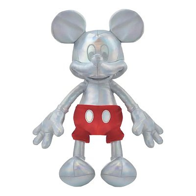 Pelúcia Disney 100 Anos Mickey Mouse 35cm Fun Cor Prata