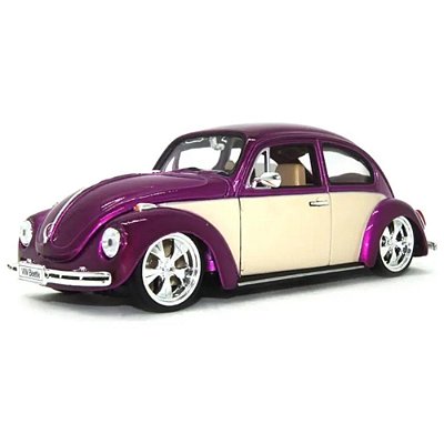 Miniatura Volkswagen Fusca Roxo Welly (Sem caixa) 1/24
