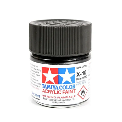 Tinta Acrílica Mini Gun Metal 10ml Tamiya 81510
