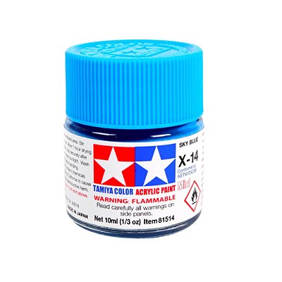 Tinta Acrílica Mini Sky Blue X-14 10ml Tamiya 81514