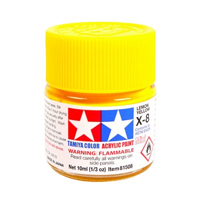 Tinta Acrílica Mini Lemon Yellow X-8 10ml Tamiya D4236