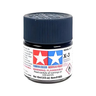 Tinta Acrílica Mini Tamiya Royal Blue X-3 10 ml