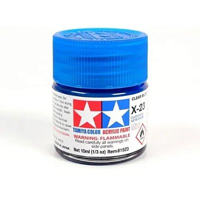 Tinta Acrílica Mini Tamiya Clear Blue X-23 10 ml