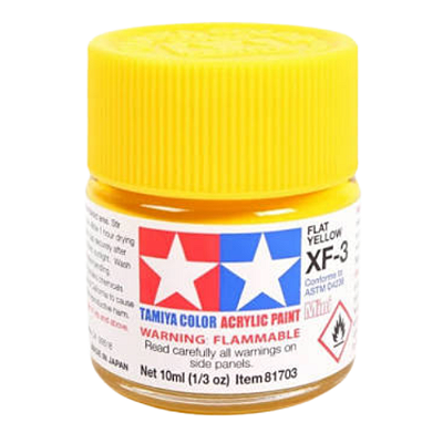 Tinta Acrílica Mini Flat Yellow XF-3 10ml Tamiya