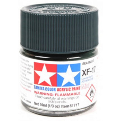 Tinta Acrílica Mini Sea Blue XF-17 10ml Tamiya