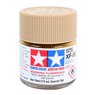 Tinta Acrílica Mini Desert Yellow XF-59 10ml Tamiya