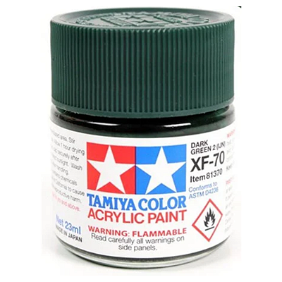 Tinta Acrílica Mini Dark Green 2 XF-70 10ml Tamiya