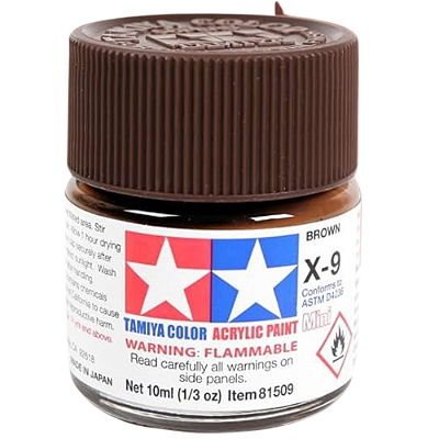 Tinta Acrílica Mini Brown X-9 10ml Tamiya