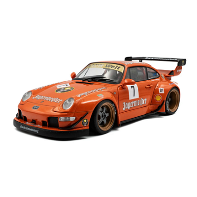 Porsche 911 RWB Bodykit Jägermeister Solido Laranja 1/18