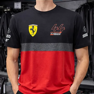 Camiseta Masculina Allboy Lewis Hamilton 44 Preta Vermelha