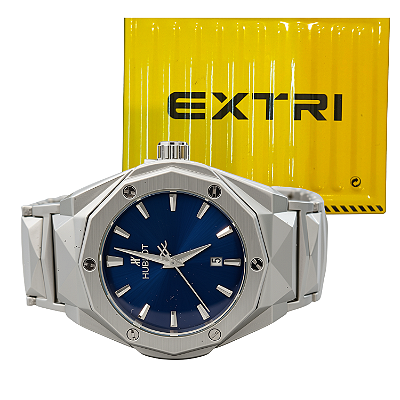 Relógio Masculino Hublot 007 ZX StainLess PrataAnalógico