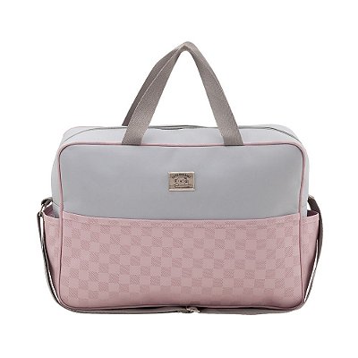Mala Maternidade Clean - Cinza e Rosa G