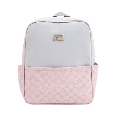 Mochila Maternidade Clean - Cinza e Rosa