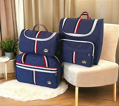 Kit Classic Marinho - Kit Bolsa Maternidade 3 peças