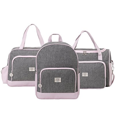 Kit Maternidade Monte Carlo Rosa com Trocador - 3 peças