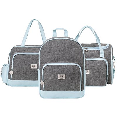 Kit Maternidade Monte Carlo Azul com Trocador - 3 peças