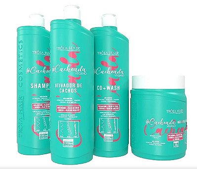 Kit Cacheada 4 Passos Vegano - 4 x 1L - Troia Hair