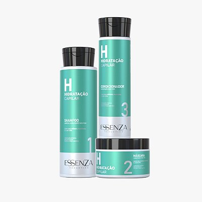 Kit Hidratante Capilar Essenza Repara Danos Fortificante Capilar Linha Premium 3x Passos