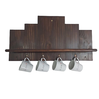 Prateleira mais 4 canecas gratidão brancas - Decoração cozinha - ideias para chá de cozinha