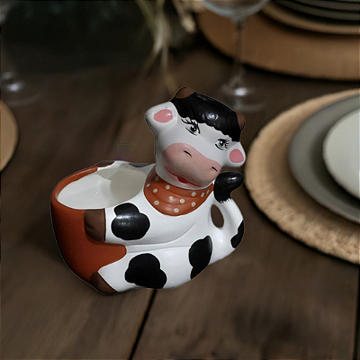 Porta Talher Vaquinha Cerâmica - Decoração cozinha - Ideias para chá de cozinha