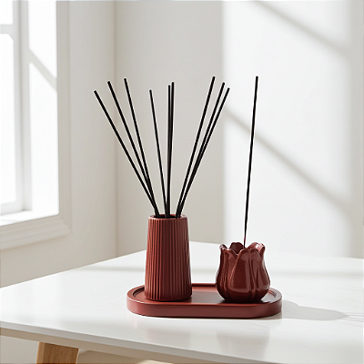 Conjunto Incensário em Gesso