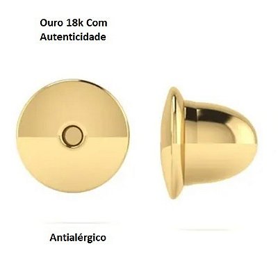 Tarraxa Brinco Baby Pressão - O par  Mini Ouro 18K Garantia Eterna