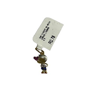 Pingente Menino Filho Cravejado Pedra Ouro Branco E Ouro 18k