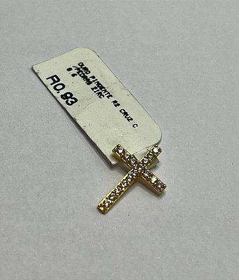 Pingente Masculino Cruz Cravejada Ouro 18k Peso 0,6gr