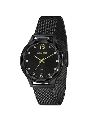 Relógio Lince Feminino Pulseira Preta Strass Lrn4826l40 P2px