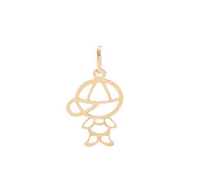 Pingente Menino Filho Boné Ouro18k Peso 0.5 Garantia Eterna