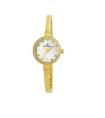 Relógio Champion Dourado Feminino Com Bracelete Cf25063h