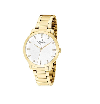 Relógio Champion Feminino Dourado Kit Elegante De Semijoias CN25261W