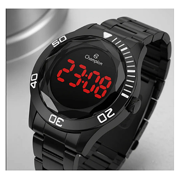 Relógio Feminino Champion Digital Preto Abaulado Ch48073d