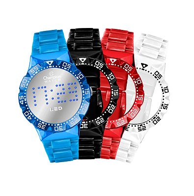 Relógio Digital Champion Troca Pulseiras Led Cordão Cp40377a