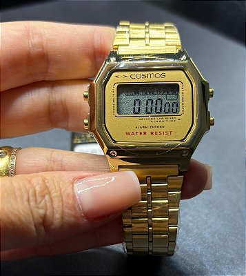 Relogio de Pulso Unisex Cosmos Estilo Clássico Cronometro OS48854G